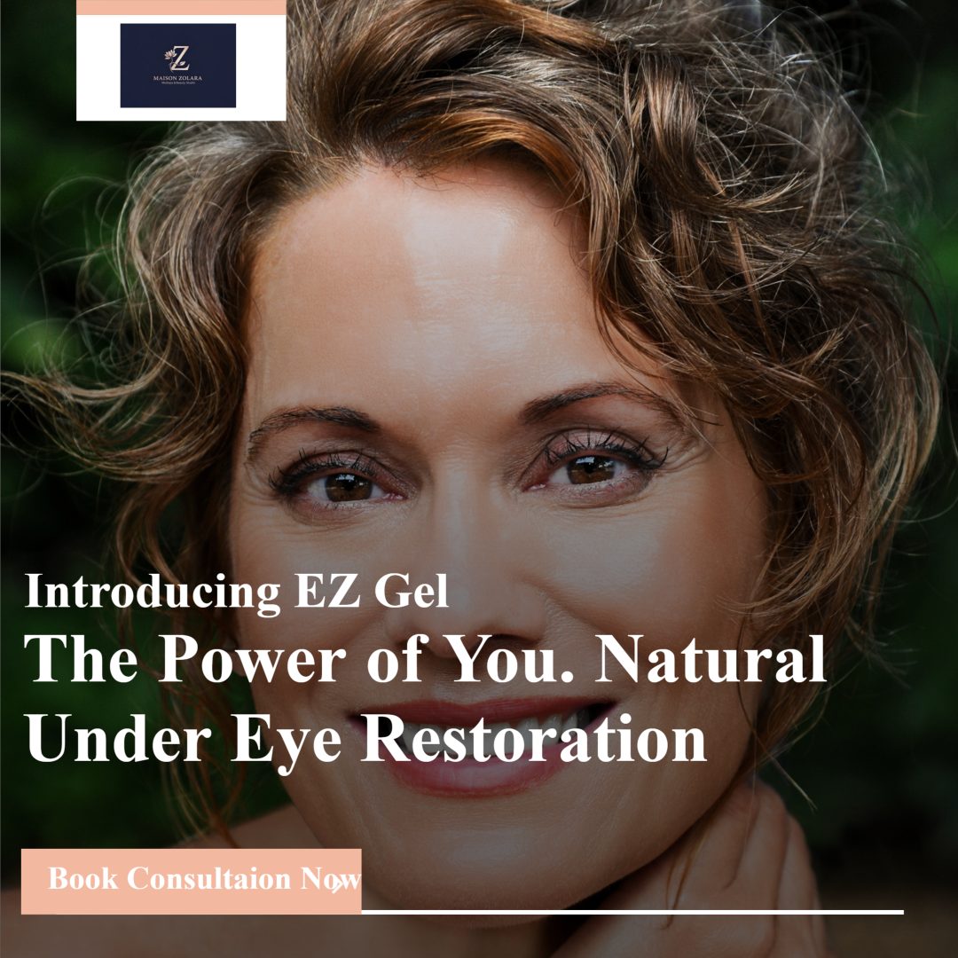 EZ Gel autologous bio-filler — 100% natural under-eye restoration from your own blood at Maison Zolara, Lansing MI