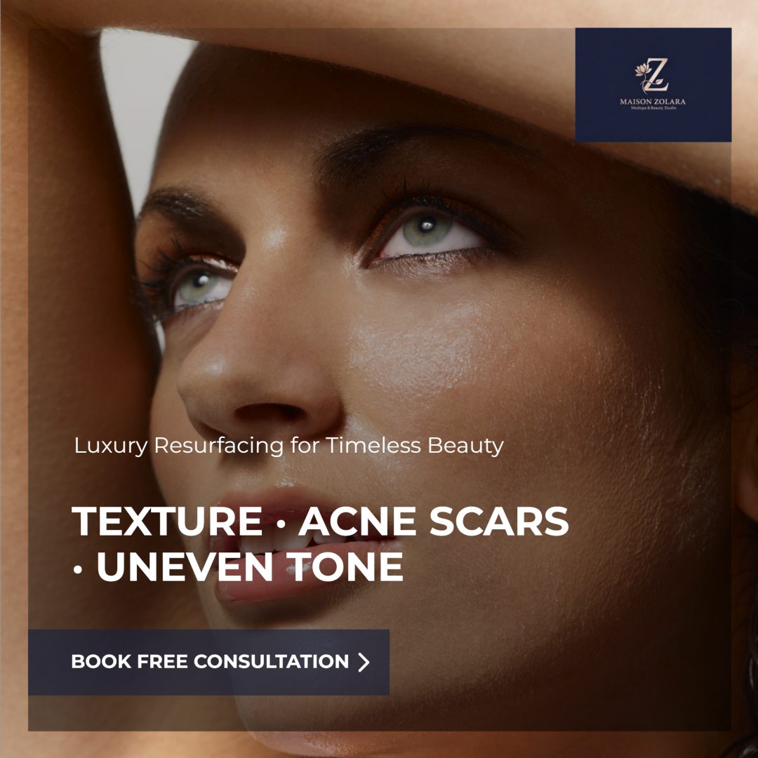 Sublative RF treatment for texture, acne scars, and pore reduction at Maison Zolara