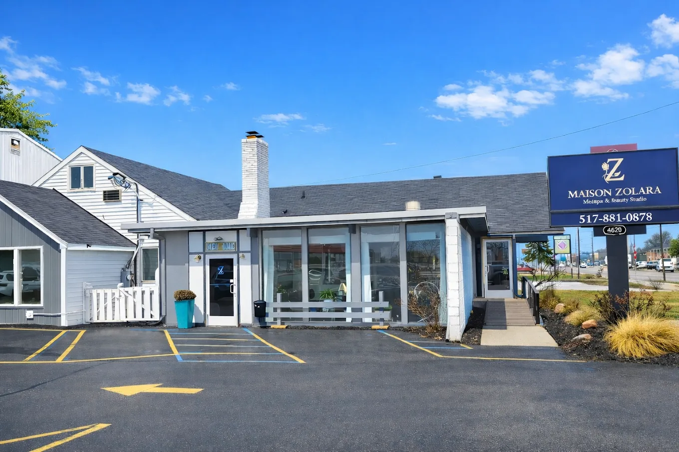 Exterior of Maison Zolara medspa at 4820 W Saginaw Hwy in west Lansing, MI